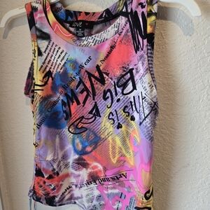 Love Women's Vibrant Graffiti Tank Top